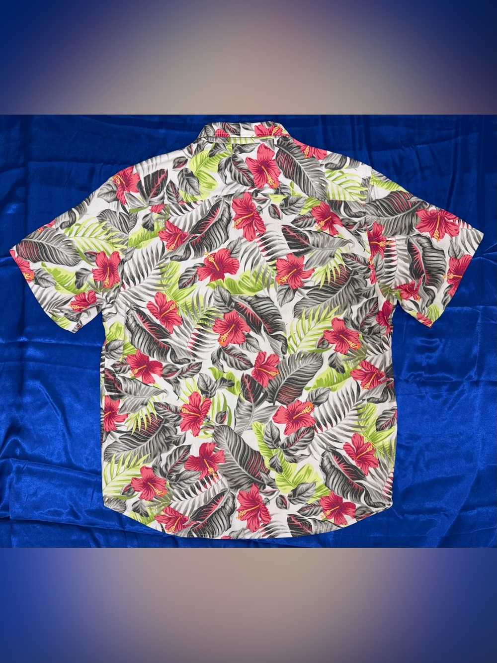 Tommy Bahama The Coconut Point Hibiscus Shores Summer Gray Floral Men’s Large - Picture 2 of 11